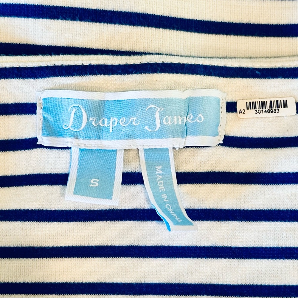 Draper James White and Royal Blue Striped Skater Skirt -Small - Picture 3 of 5